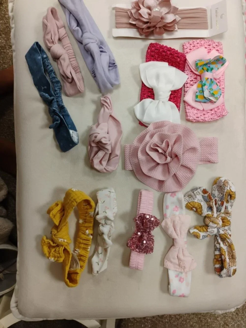 20 Pc Baby Girl Headband Hair Accessory Lot Bows Flowers Cat Ears